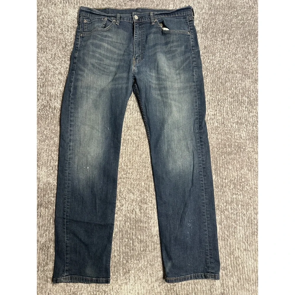 Levis 505 Jeans Mens 36x32 Blue Regular Fit Straight Leg Medium Wash Workwear